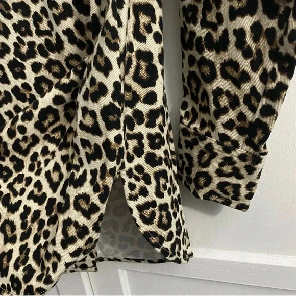 H&M Women’s Oversized Shirt Jacket Shacket Leopard Print Size Medium NWT - Picture 4 of 11
